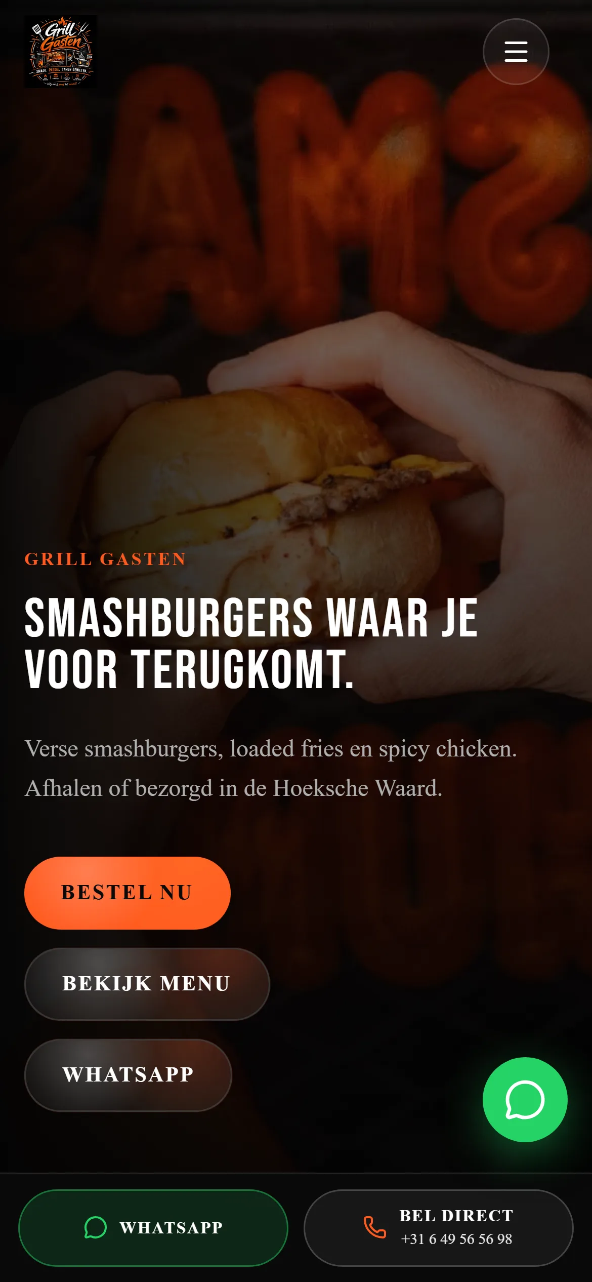 Mobiele homepage van Grill Gasten