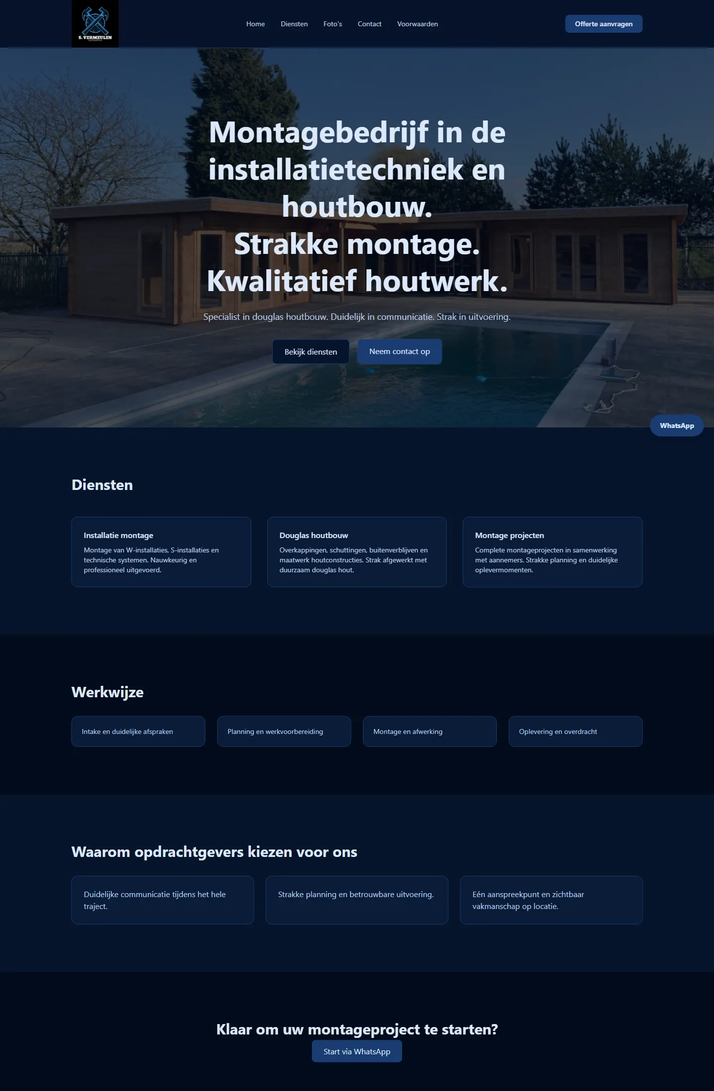 Uitgebreide homepagepreview van vermeulenbouwservice.nl